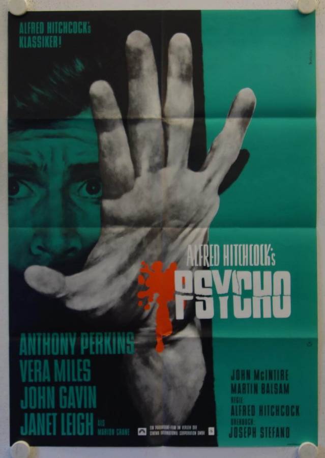 Psycho originales deutsches Filmplakat (R70s)